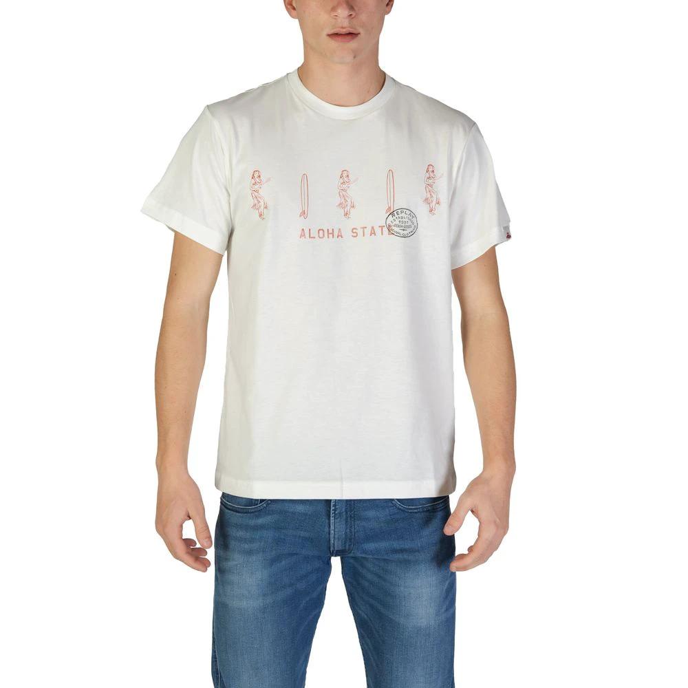 Replay White Cotton T-Shirt by Replay