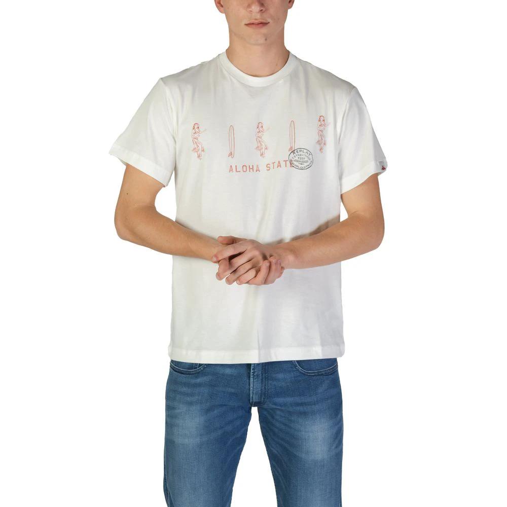 Replay White Cotton T-Shirt by Replay