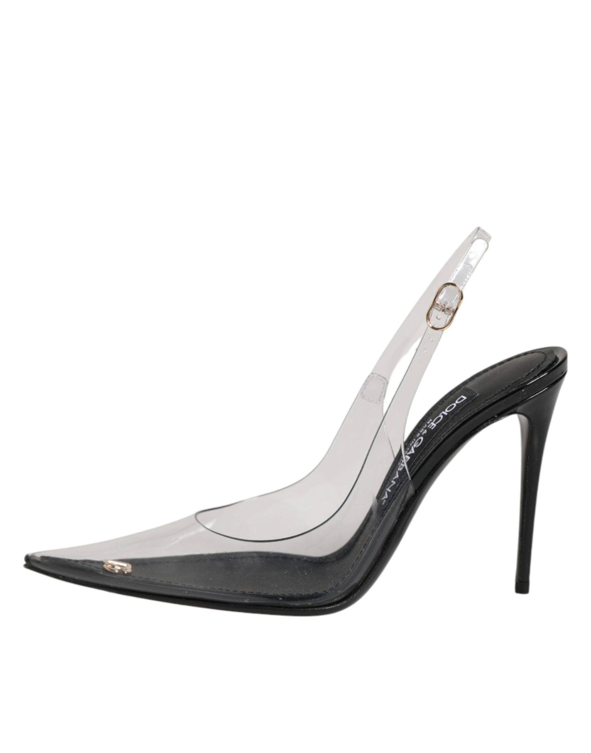 Dolce & Gabbana Black Leather Clear PVC Slingback Pumps Shoes by Dolce & Gabbana