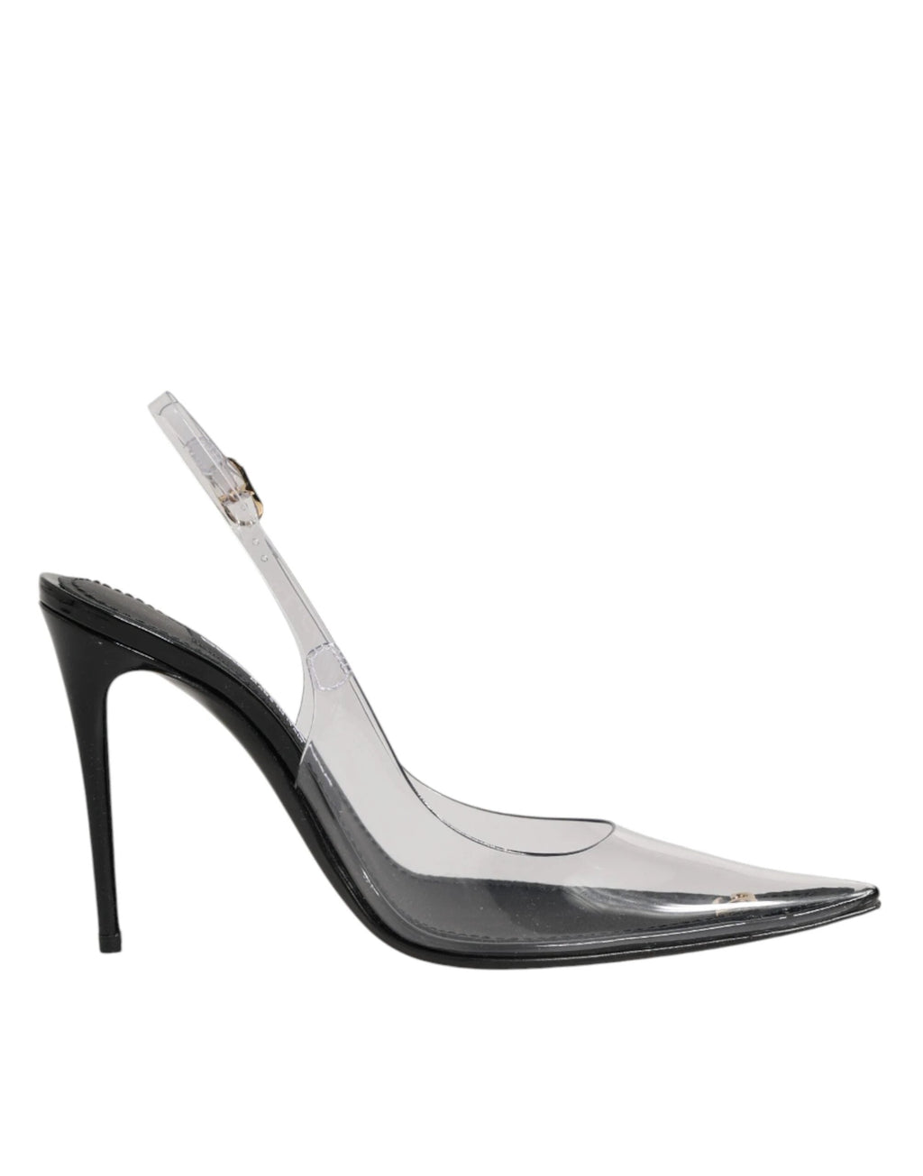 Dolce & Gabbana Black Leather Clear PVC Slingback Pumps Shoes by Dolce & Gabbana