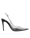 Dolce & Gabbana Black Leather Clear PVC Slingback Pumps Shoes by Dolce & Gabbana