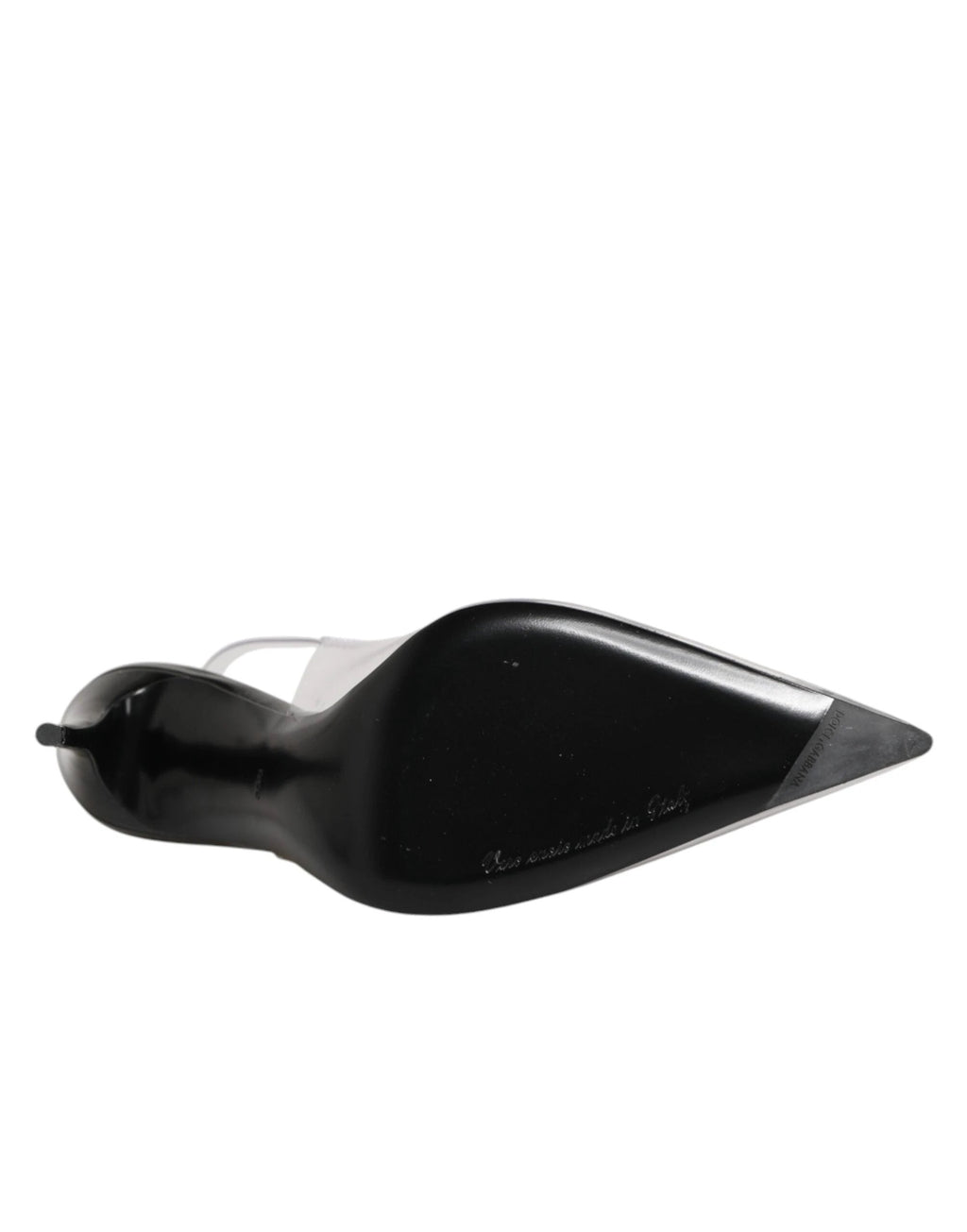 Dolce & Gabbana Black Leather Clear PVC Slingback Pumps Shoes by Dolce & Gabbana