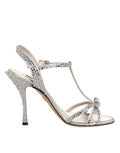 Dolce & Gabbana Silver Strass Ankle Strap Heels Sandals Shoes by Dolce & Gabbana
