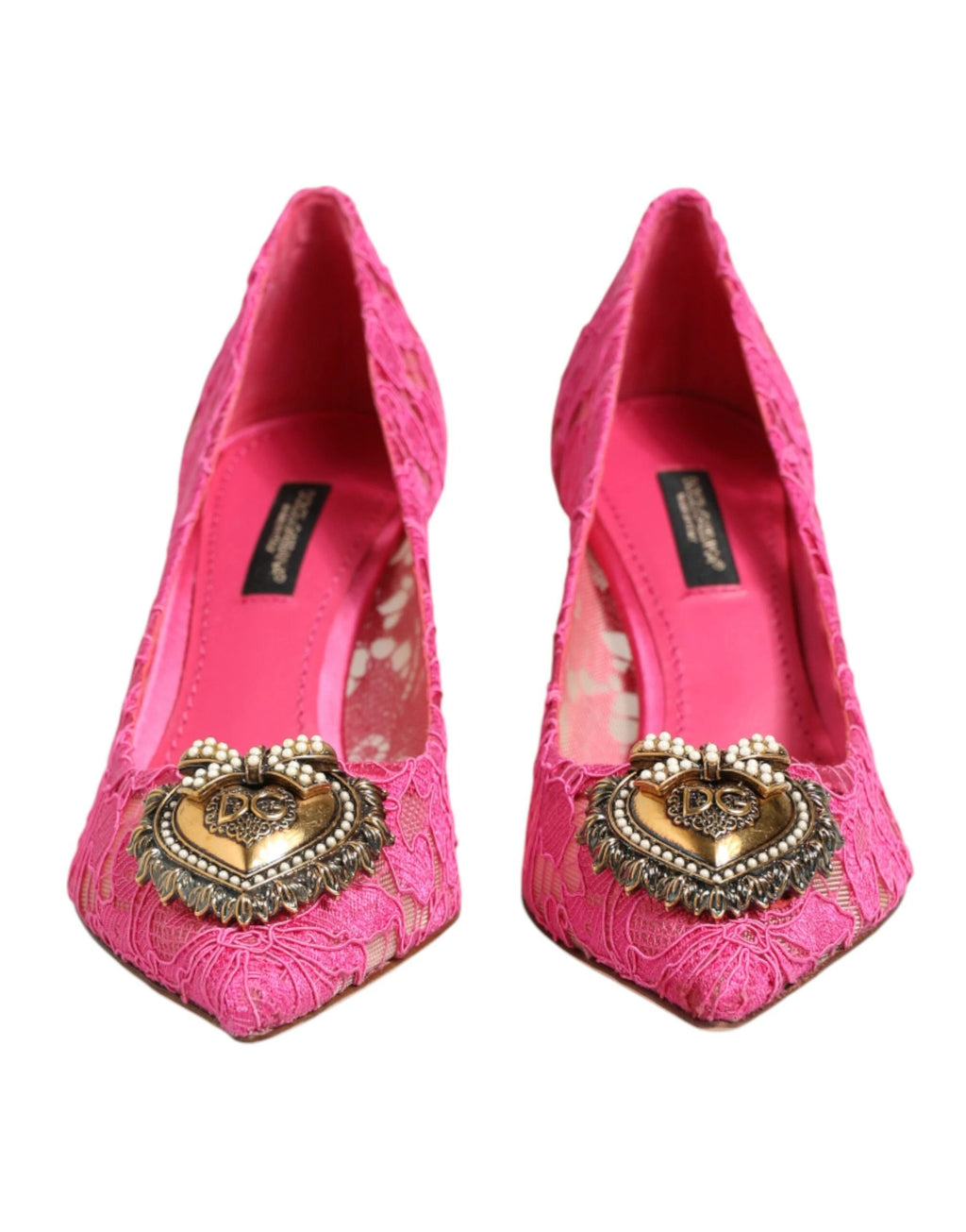 Dolce & Gabbana Pink Taormina Lace DEVOTION Pumps Shoes by Dolce & Gabbana