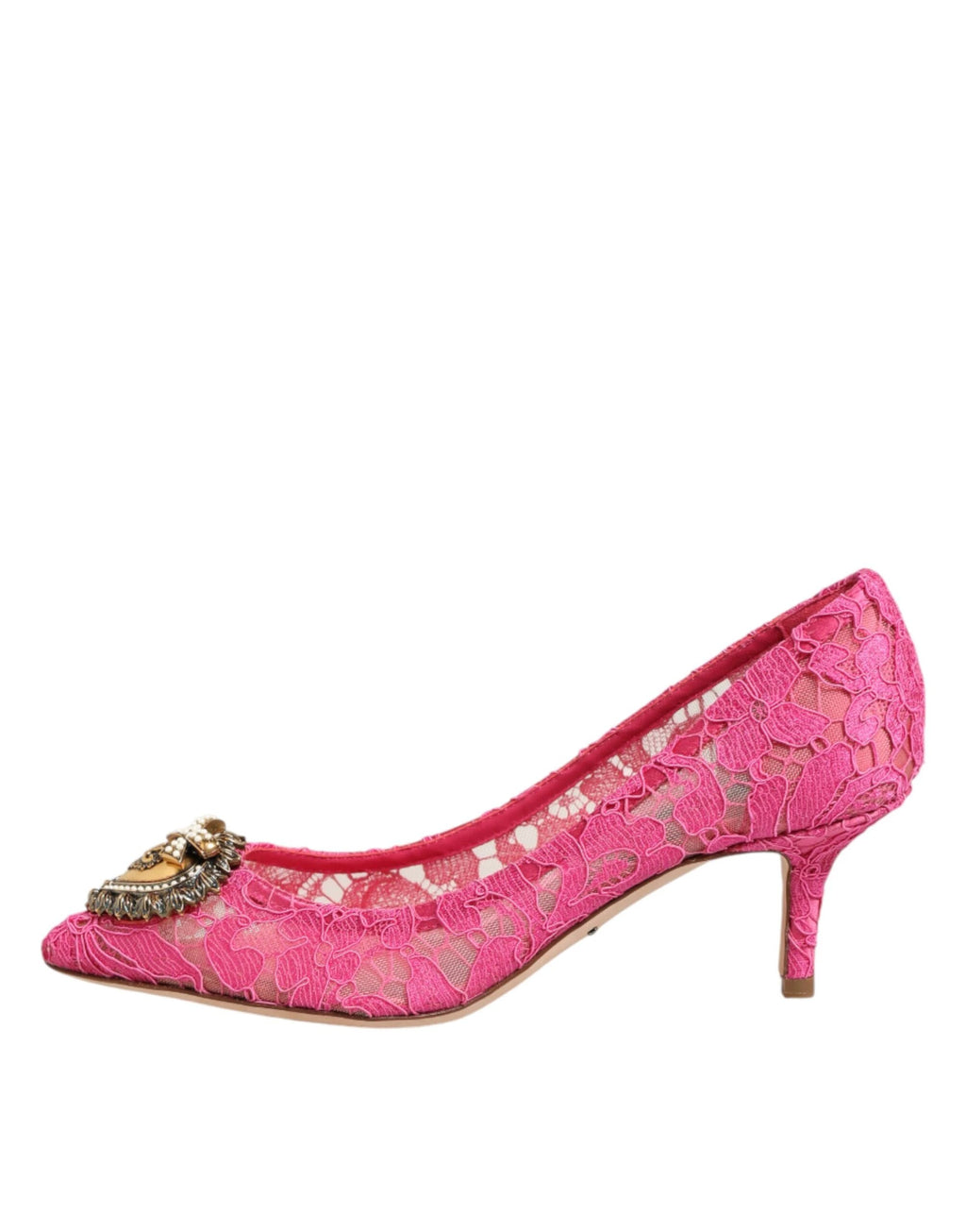 Dolce & Gabbana Pink Taormina Lace DEVOTION Pumps Shoes by Dolce & Gabbana