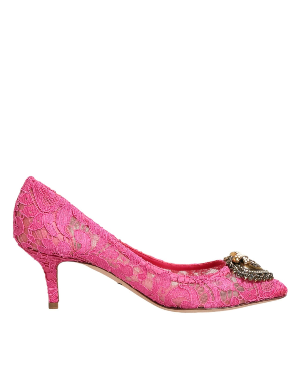 Dolce & Gabbana Pink Taormina Lace DEVOTION Pumps Shoes by Dolce & Gabbana