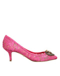 Dolce & Gabbana Pink Taormina Lace DEVOTION Pumps Shoes by Dolce & Gabbana