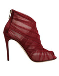 Dolce & Gabbana Red Tulle Ankle Boots Stiletto Heels Shoes by Dolce & Gabbana