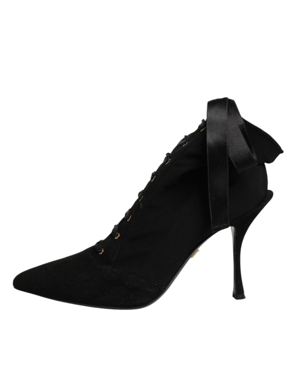 Dolce & Gabbana Black Stiletto Heels Lace Up Boots Shoes by Dolce & Gabbana