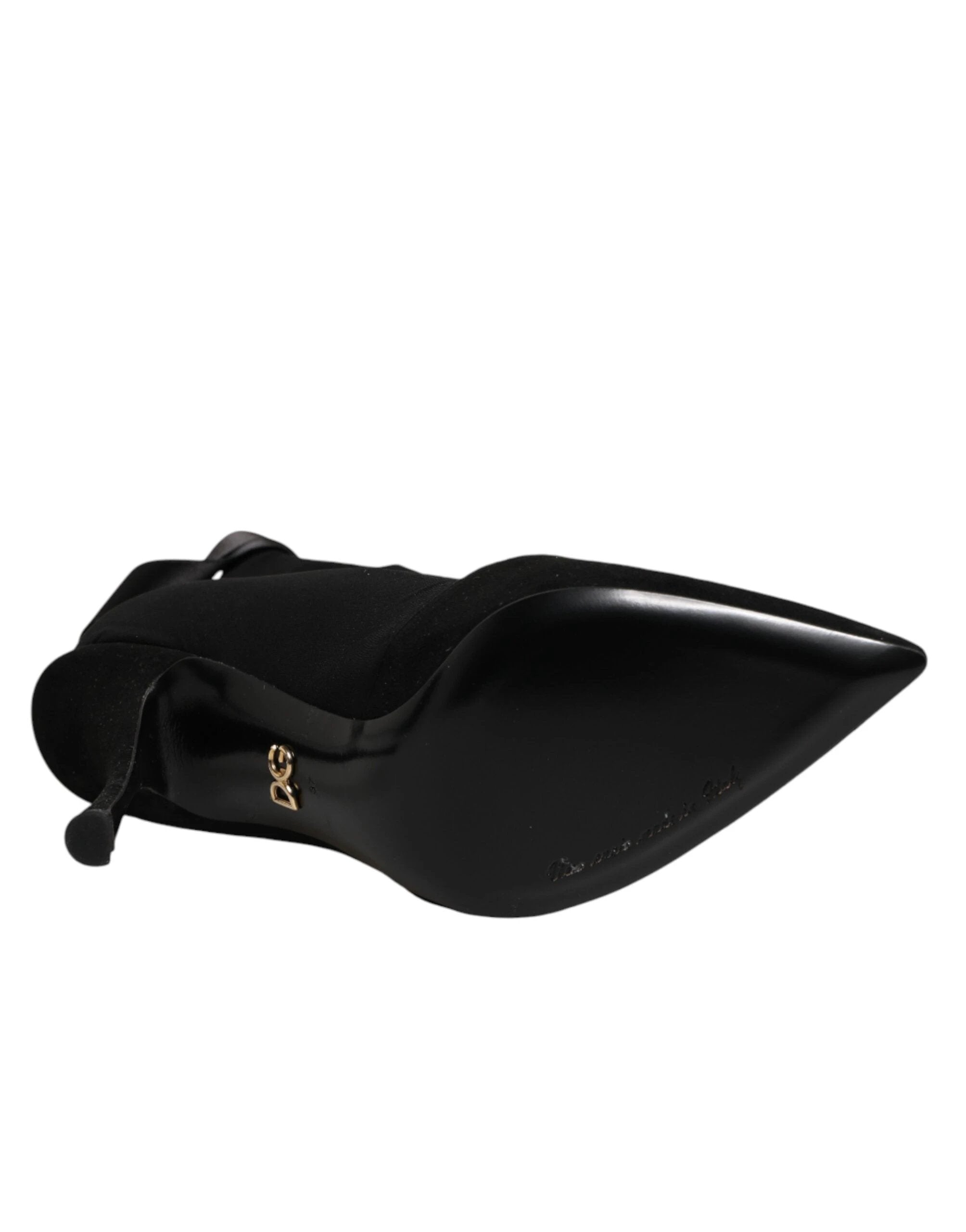 Dolce & Gabbana Black Stiletto Heels Lace Up Boots Shoes by Dolce & Gabbana