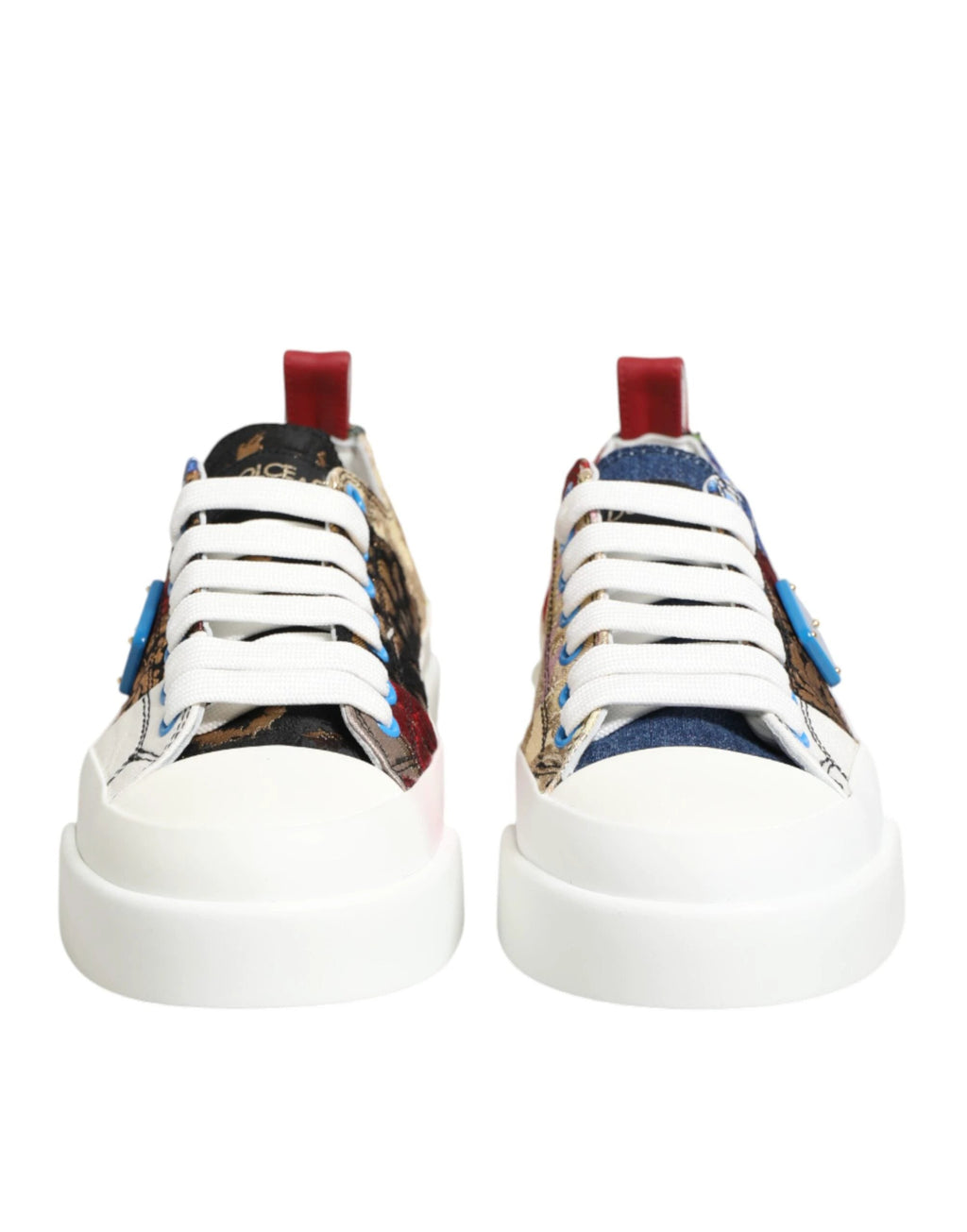 Dolce & Gabbana Multicolor Patchwork Low Top Sneakers Shoes by Dolce & Gabbana
