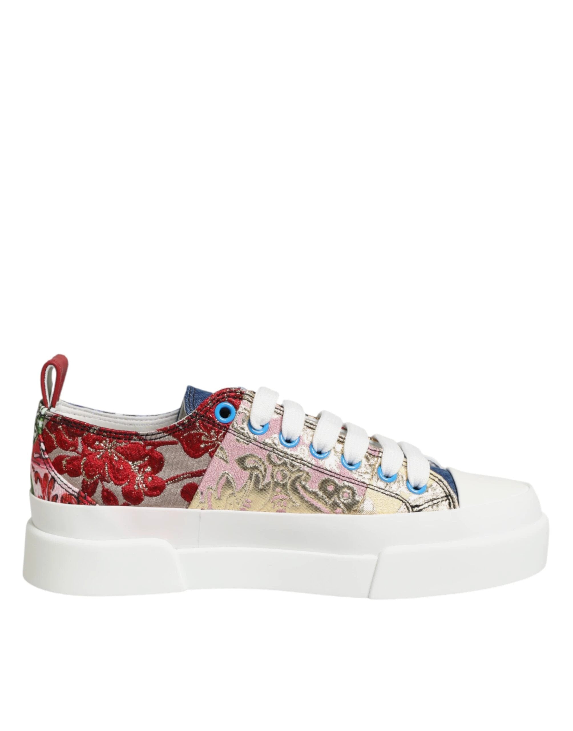 Dolce & Gabbana Multicolor Patchwork Low Top Sneakers Shoes by Dolce & Gabbana