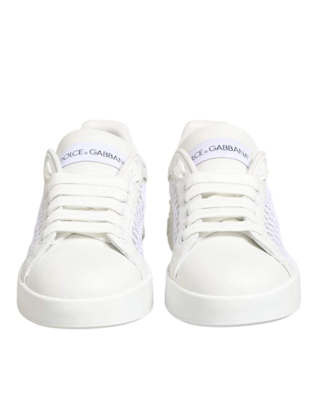 Dolce & Gabbana White Mesh Inserts Low Top Sneakers Shoes by Dolce & Gabbana