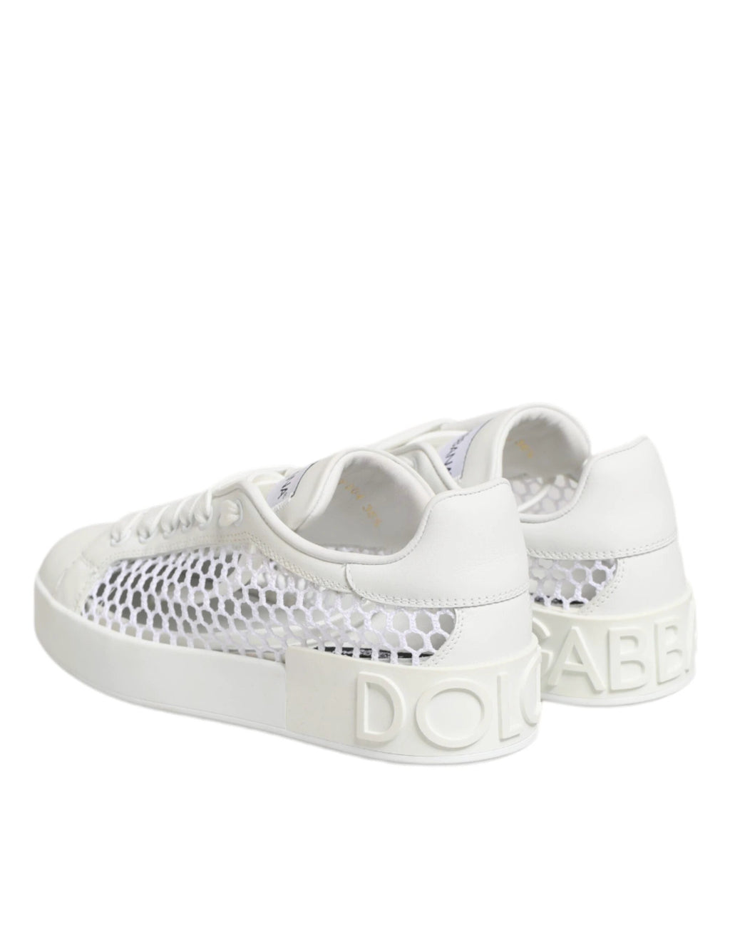 Dolce & Gabbana White Mesh Inserts Low Top Sneakers Shoes by Dolce & Gabbana