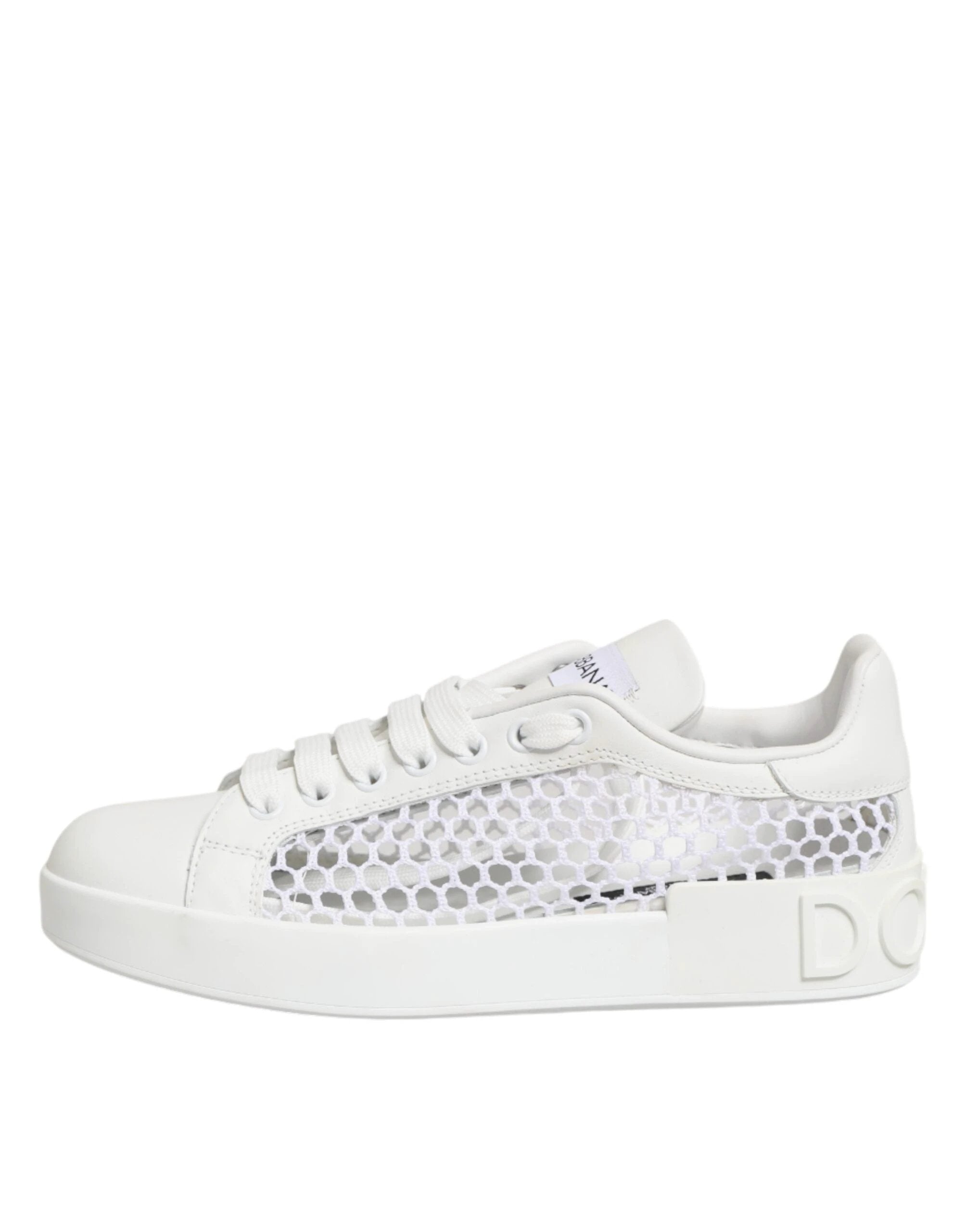 Dolce & Gabbana White Mesh Inserts Low Top Sneakers Shoes by Dolce & Gabbana