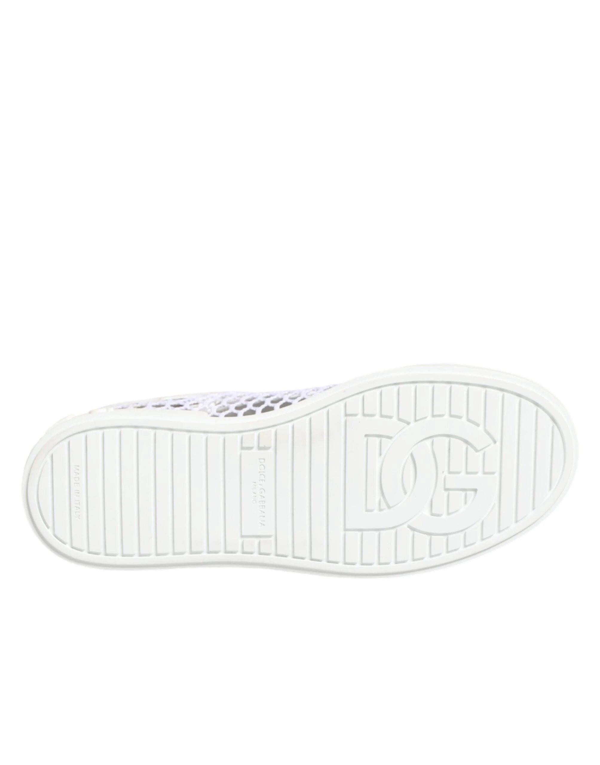 Dolce & Gabbana White Mesh Inserts Low Top Sneakers Shoes by Dolce & Gabbana