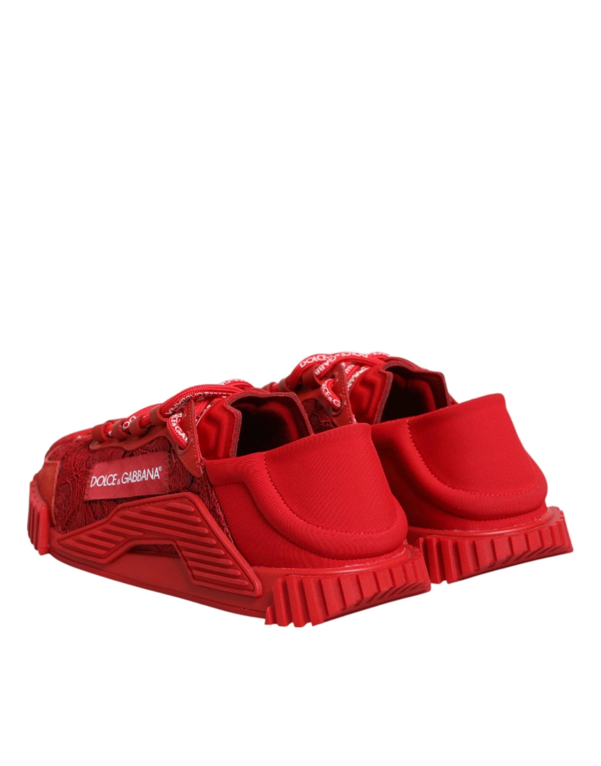 Dolce & Gabbana Red Logo Lace Low Top NS1 Sneakers Shoes by Dolce & Gabbana