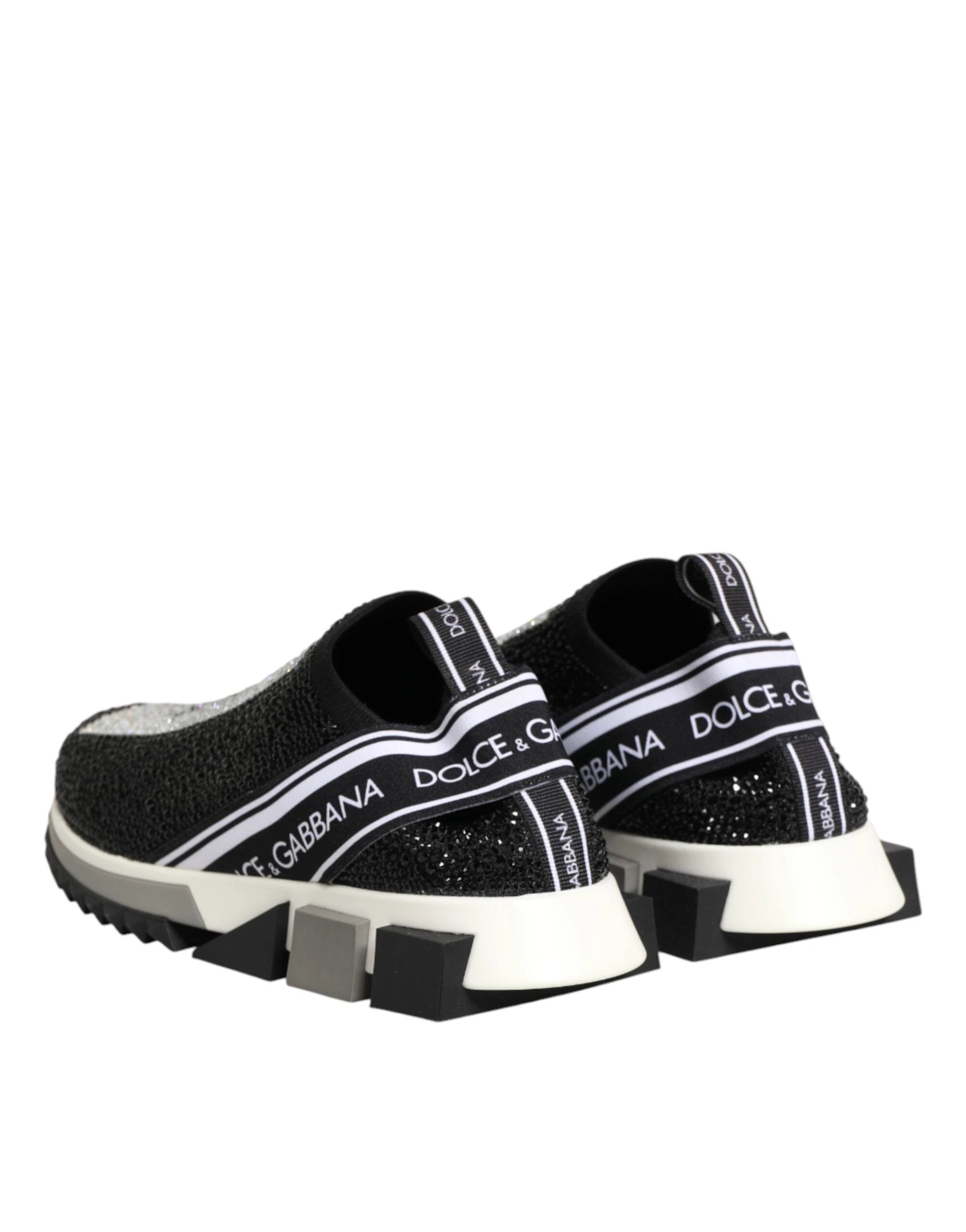 Dolce & Gabbana Black Silver Slip On Sorrento Sneakers Shoes by Dolce & Gabbana