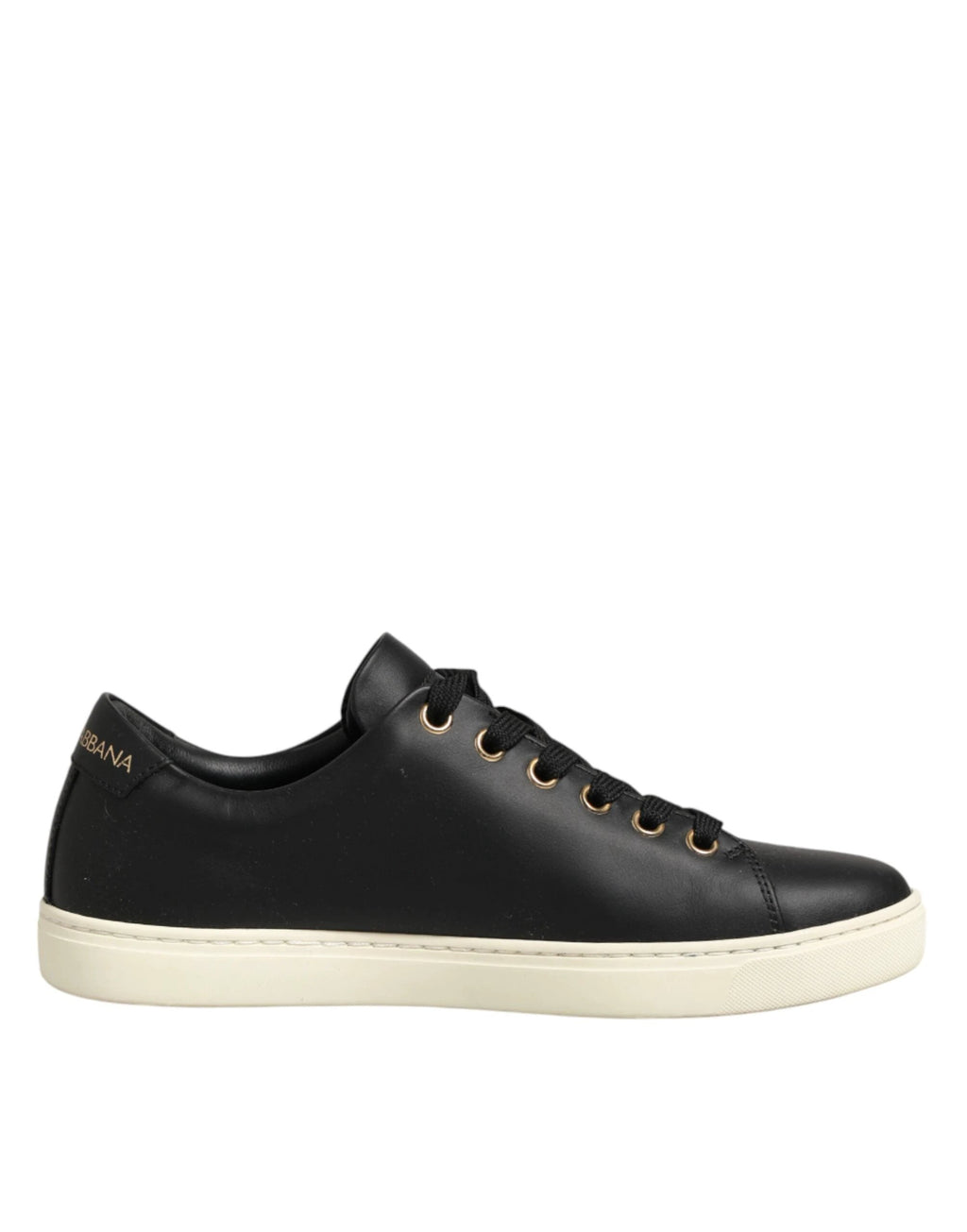 Dolce & Gabbana Black Leather Sacred Heart Sneakers Shoes by Dolce & Gabbana