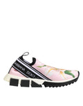 Dolce & Gabbana Pink Floral Sorrento Low Top Sneakers Shoes by Dolce & Gabbana