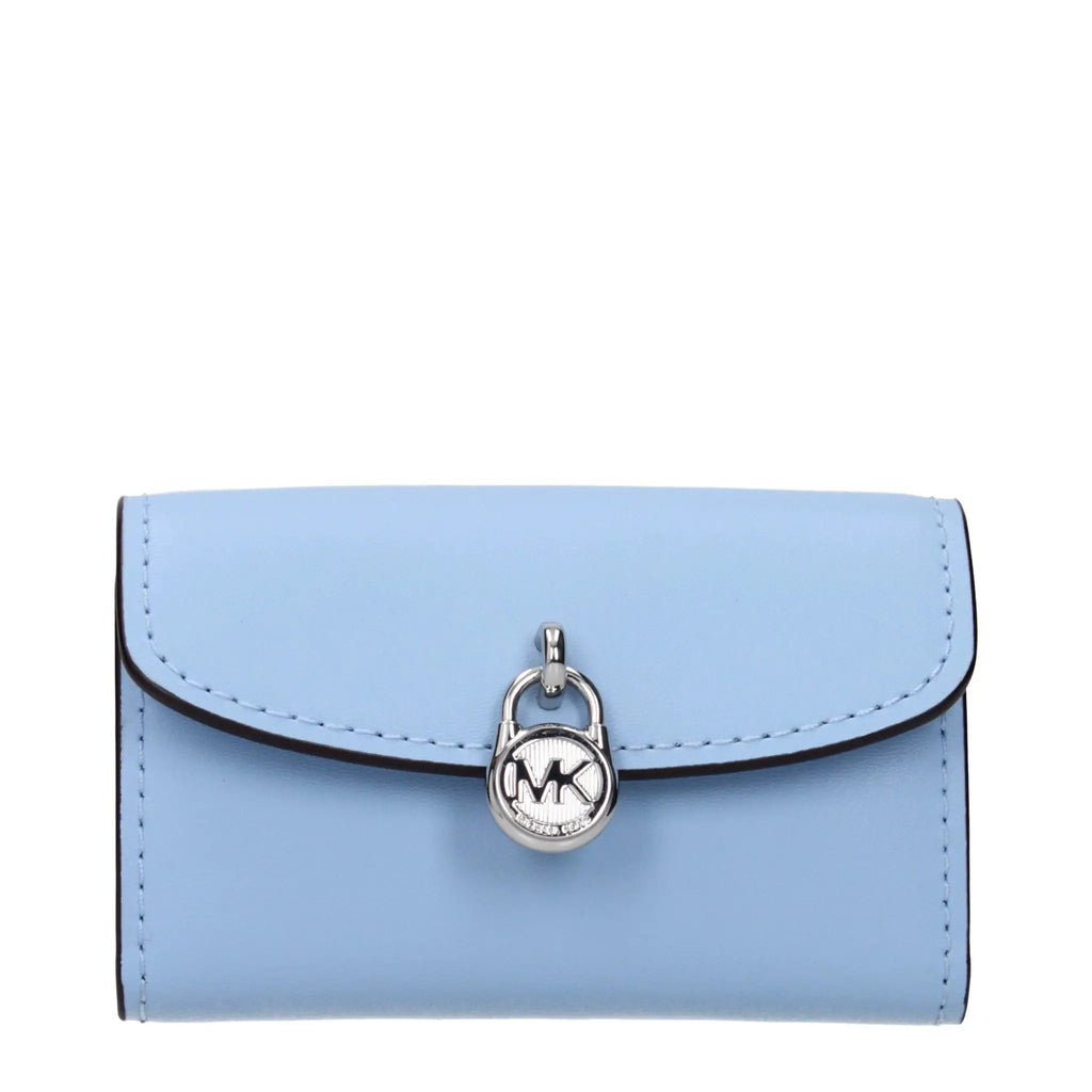 Portefeuille en cuir bleu clair Michael Kors