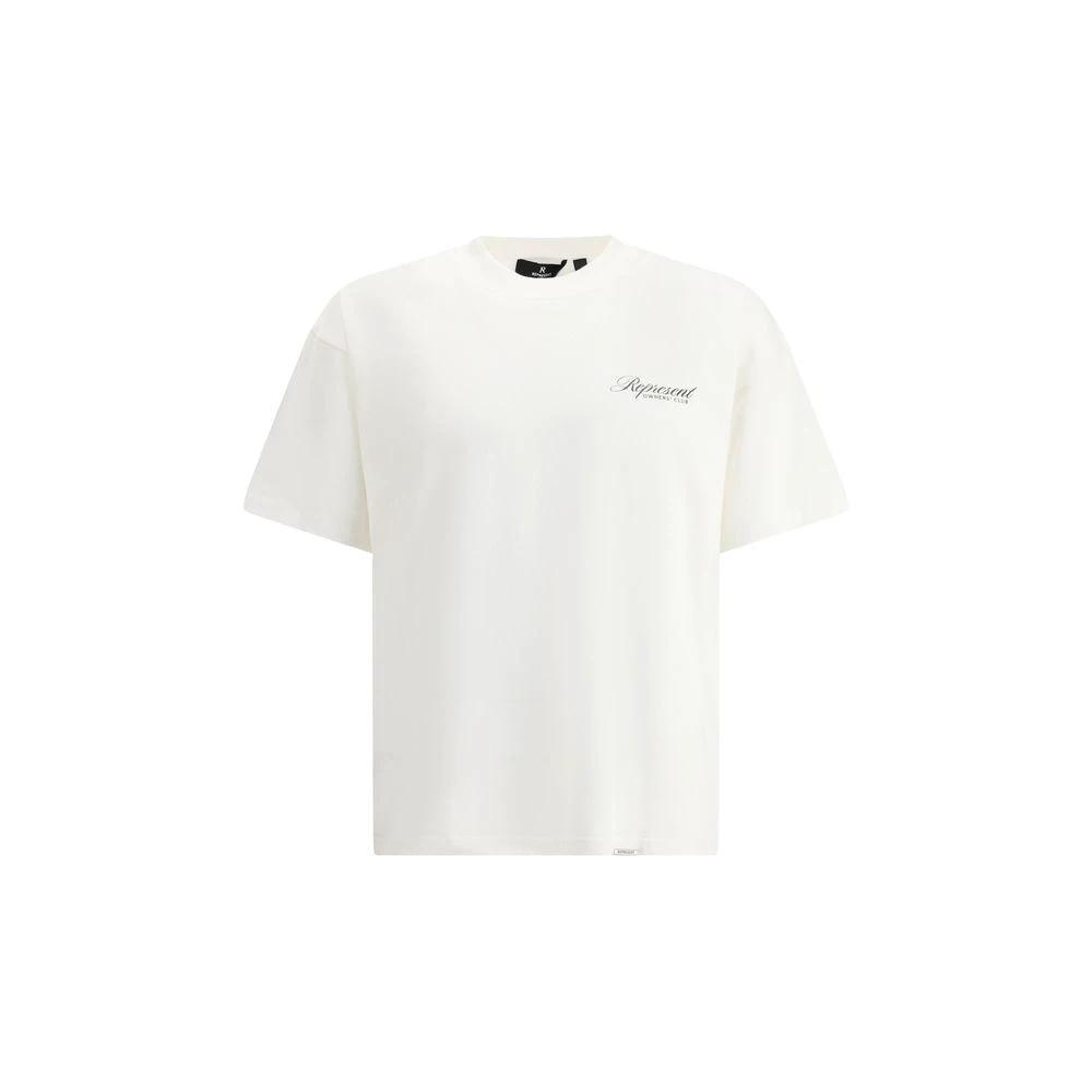 T-shirt en coton blanc Représente