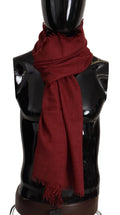 Dolce & Gabbana Red DG Crown Cashmere Silk Shawl Fringe Wrap Scarf by Dolce & Gabbana