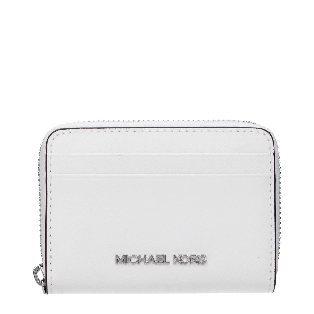 Porte-cartes en cuir blanc Michael Kors