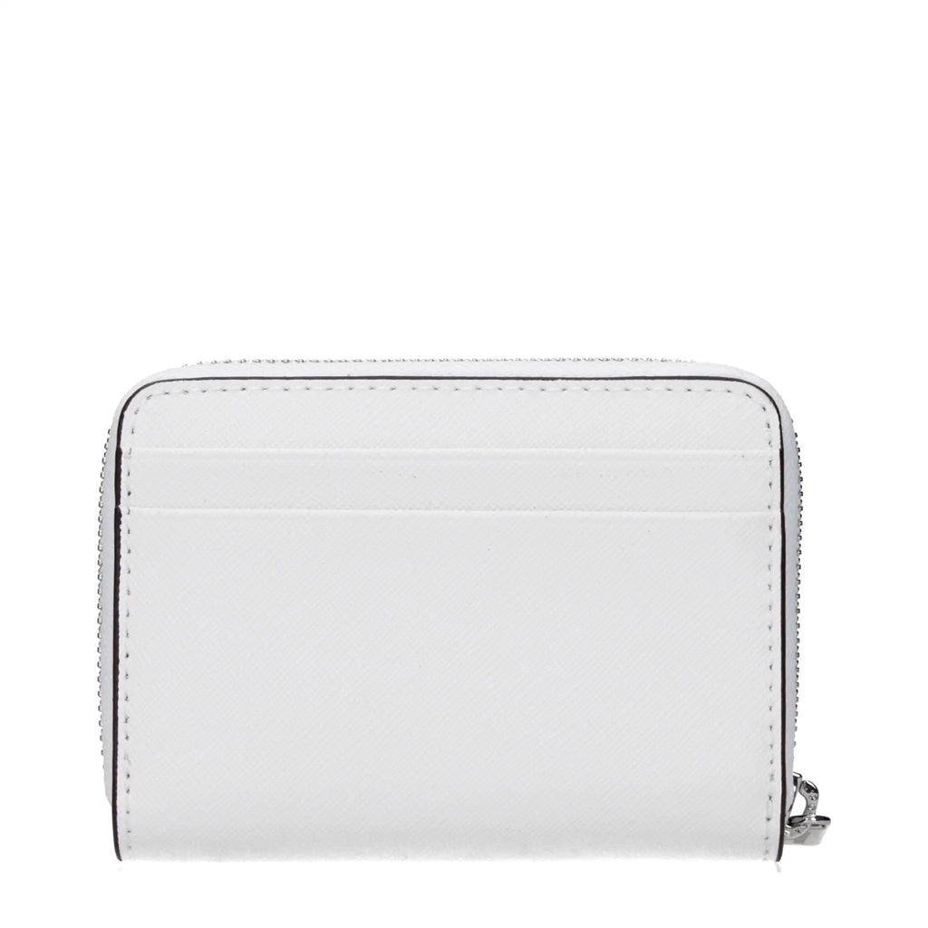 Porte-cartes en cuir blanc Michael Kors