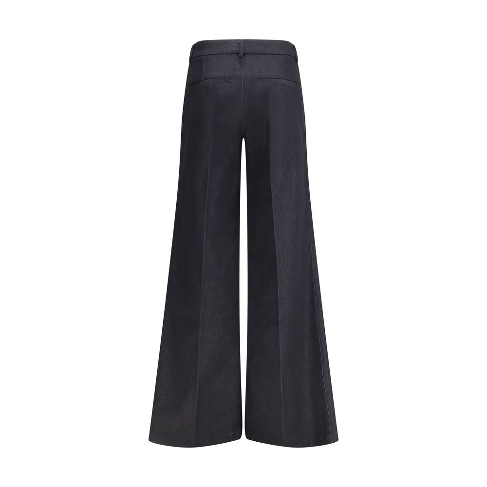 Pantalon évasé en polyester noir Darkpark