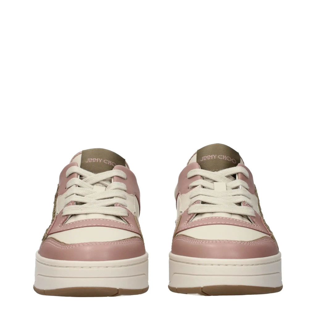 Baskets basses en cuir rose Jimmy Choo