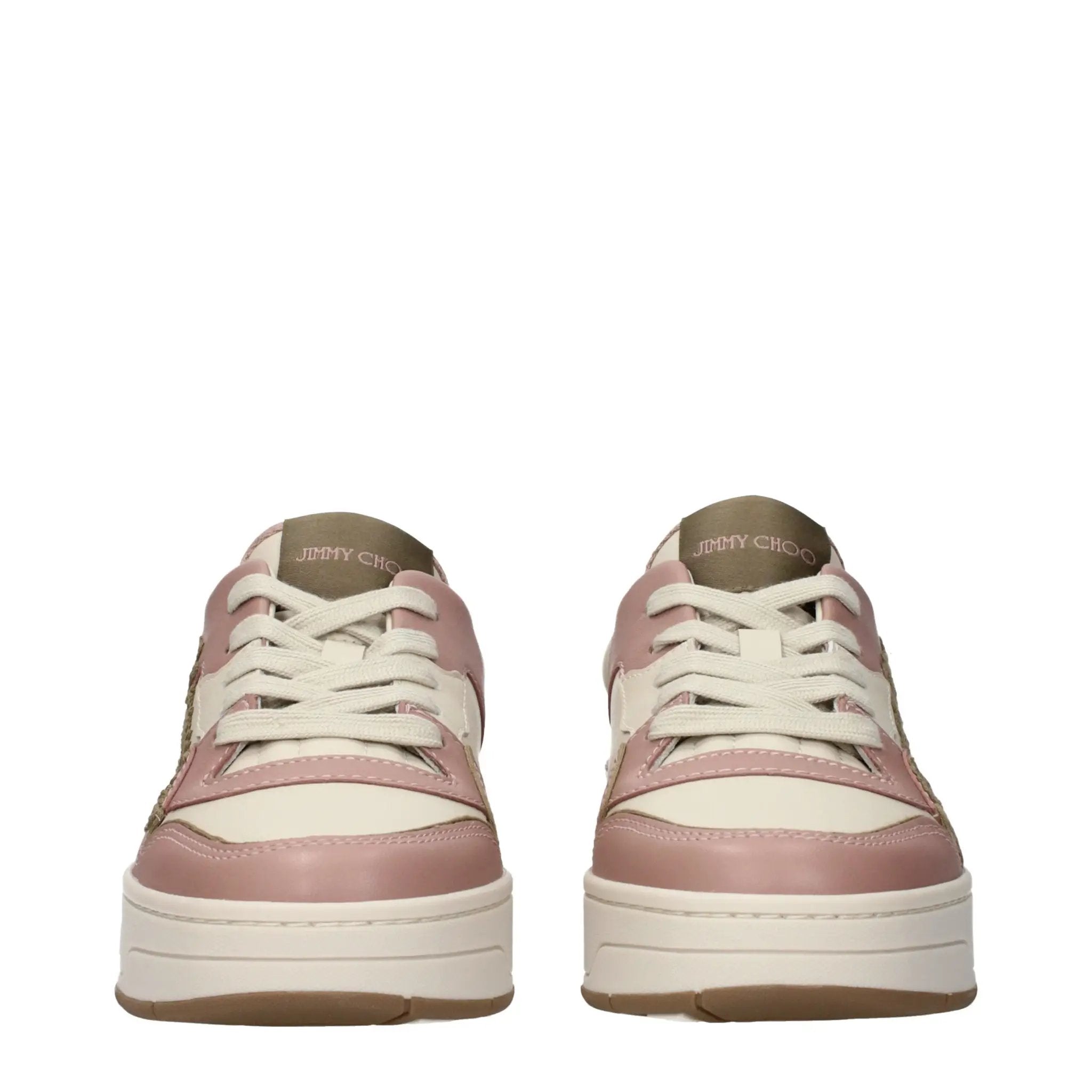 Baskets basses en cuir rose Jimmy Choo