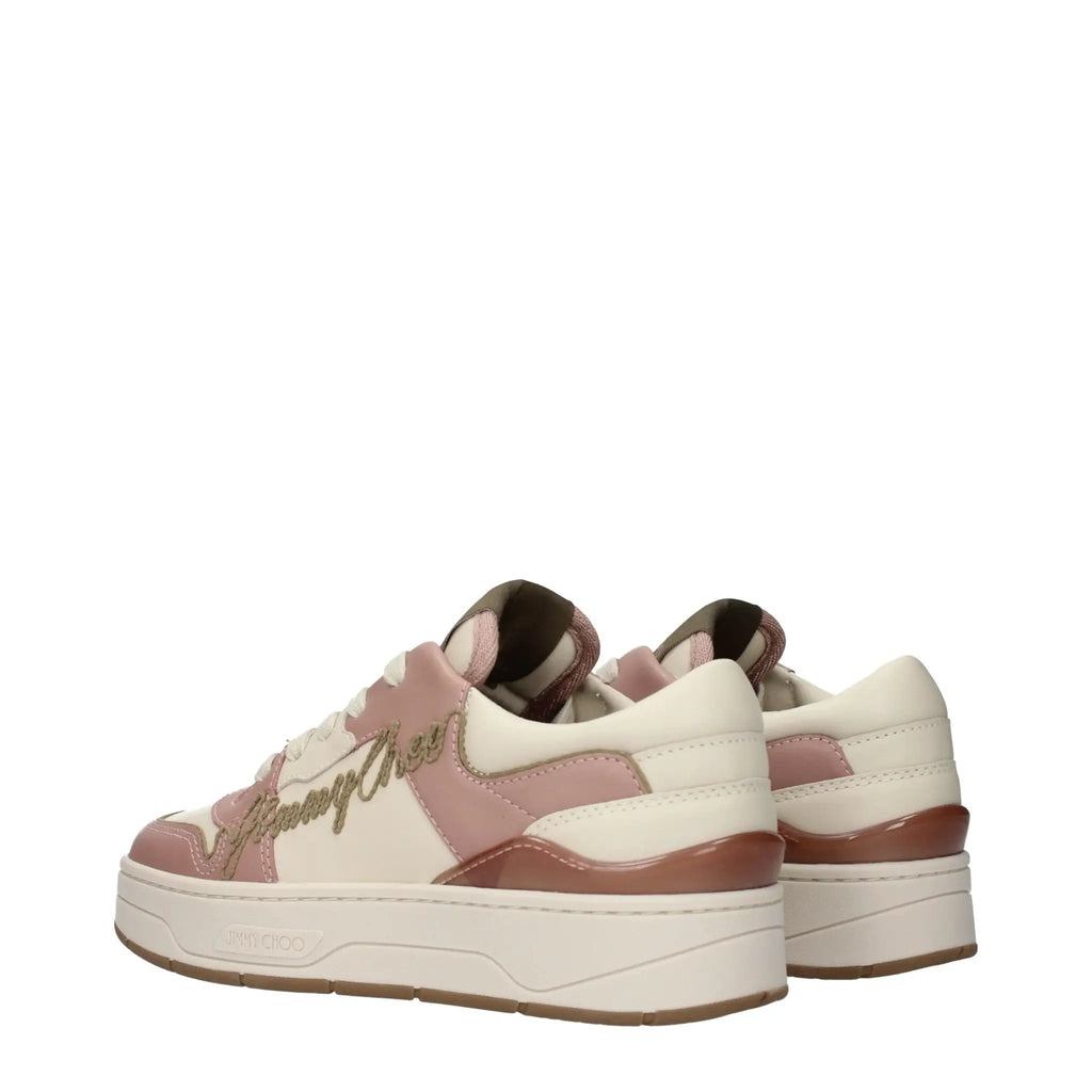 Baskets basses en cuir rose Jimmy Choo
