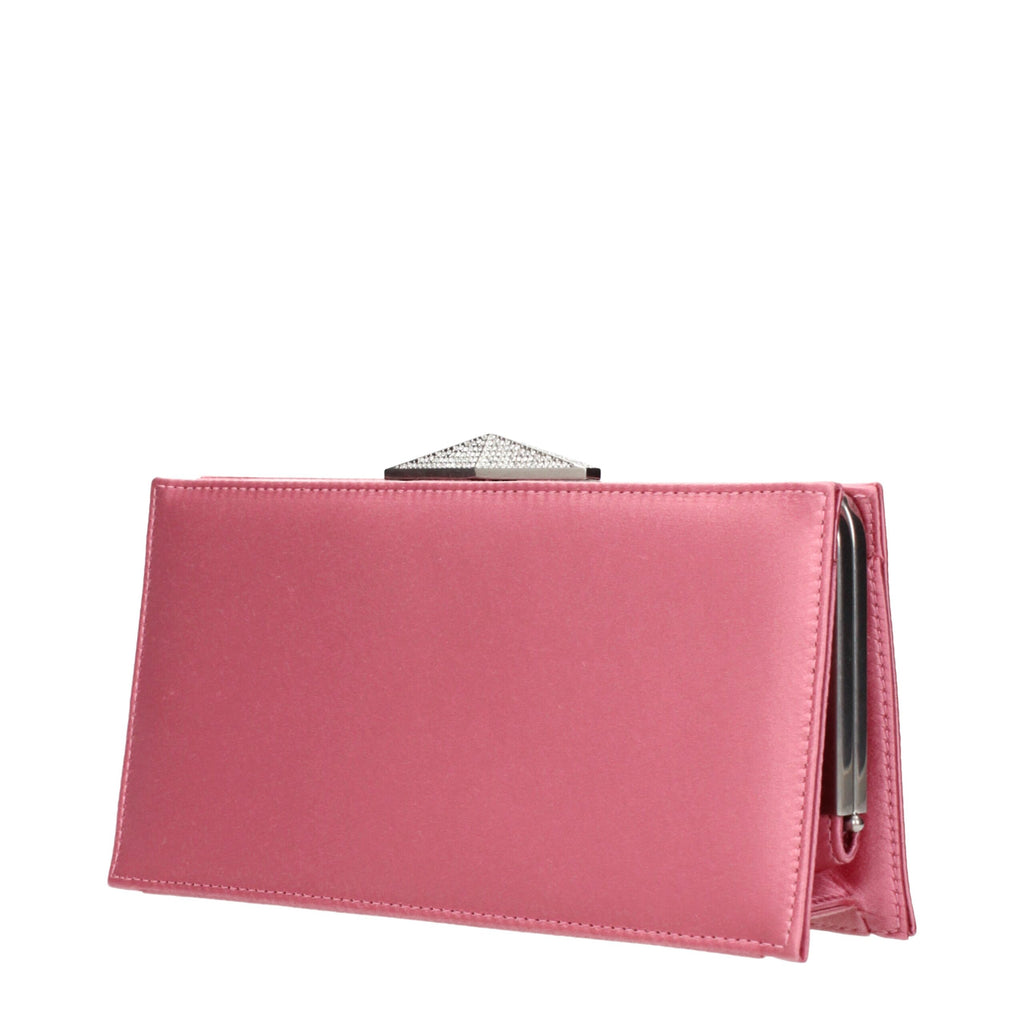 Pochette Jimmy Choo en satin rose