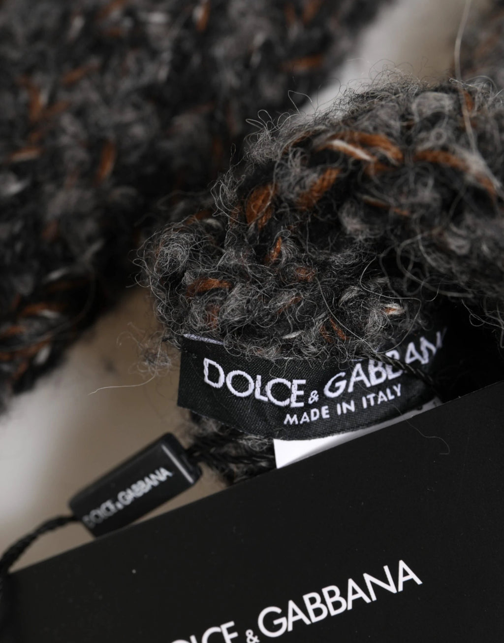 Dolce & Gabbana Gray Virgin Wool Knitted Fingerless Men Gloves by Dolce & Gabbana