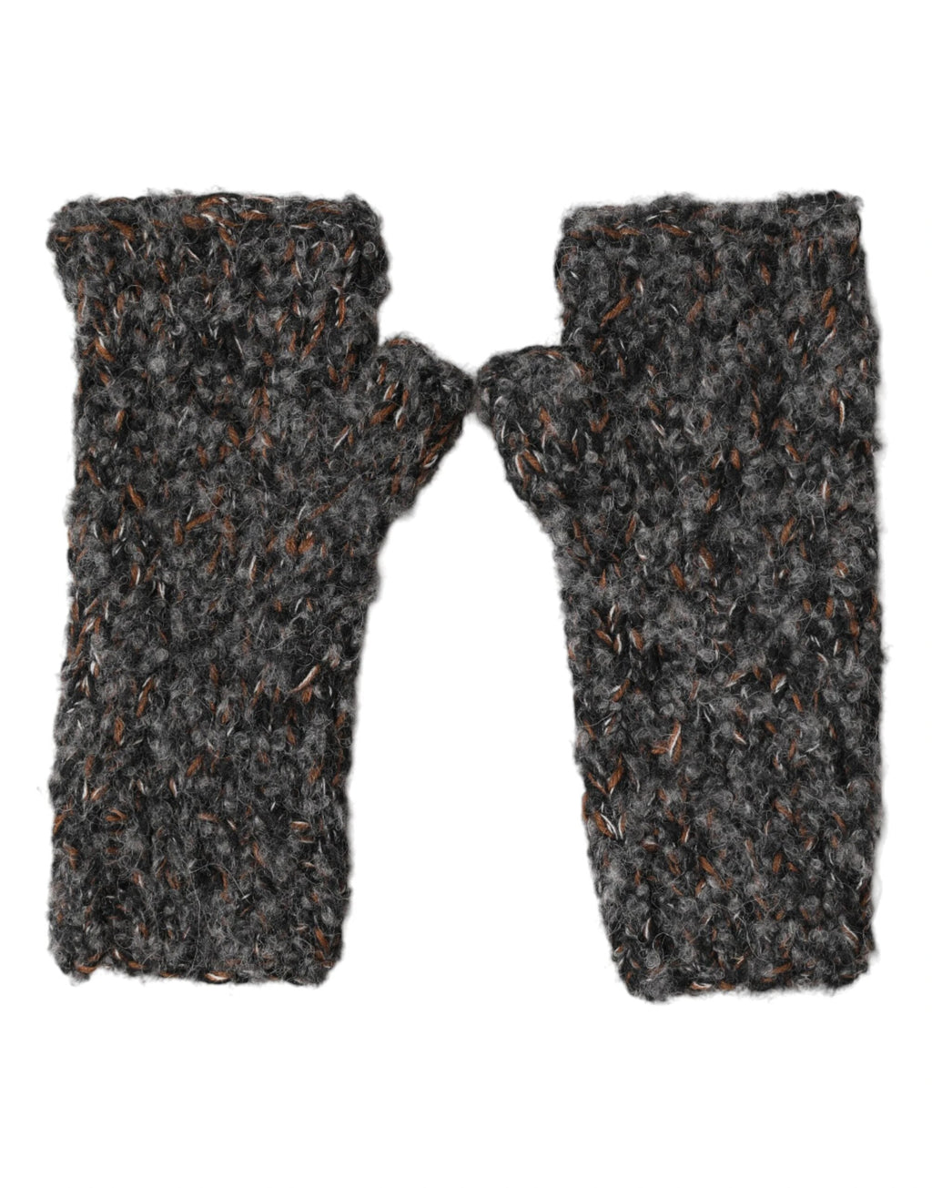 Dolce & Gabbana Gray Virgin Wool Knitted Fingerless Men Gloves by Dolce & Gabbana