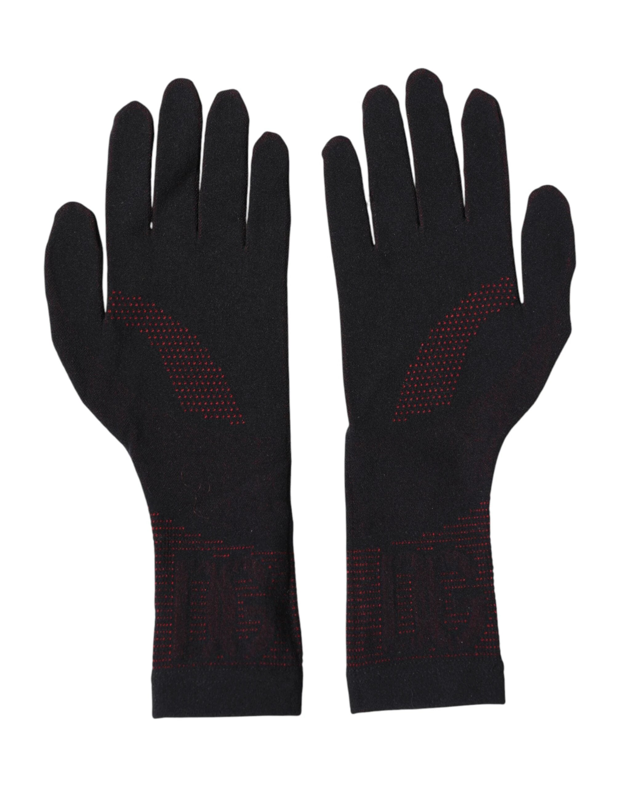Dolce & Gabbana Black DG Logo Cotton Hands Mitten Men Gloves by Dolce & Gabbana