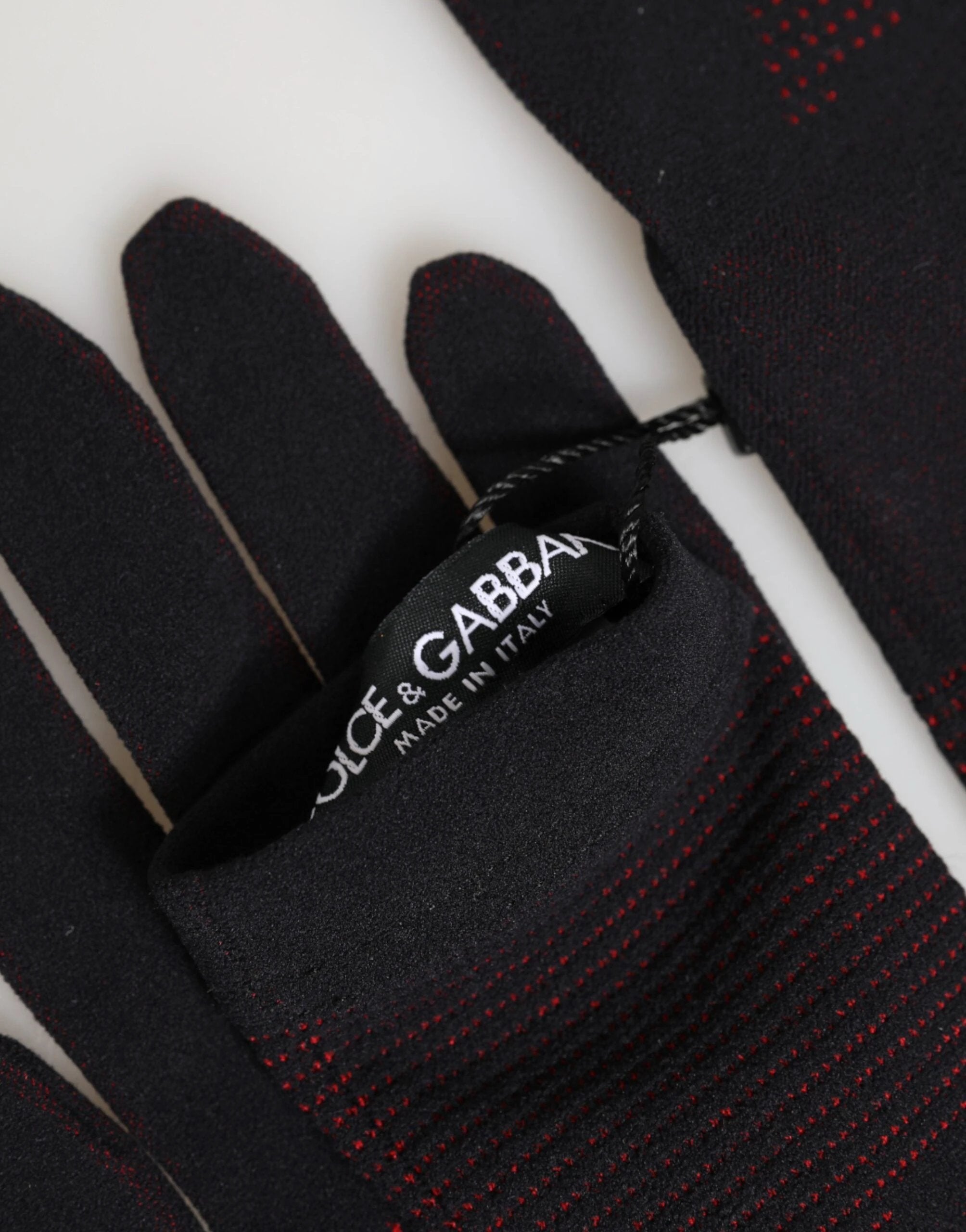 Dolce & Gabbana Black DG Logo Cotton Hands Mitten Men Gloves by Dolce & Gabbana