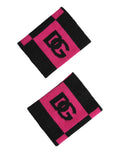 Dolce & Gabbana Black Pink DG Logo Cashmere 1 Pair Wristband by Dolce & Gabbana
