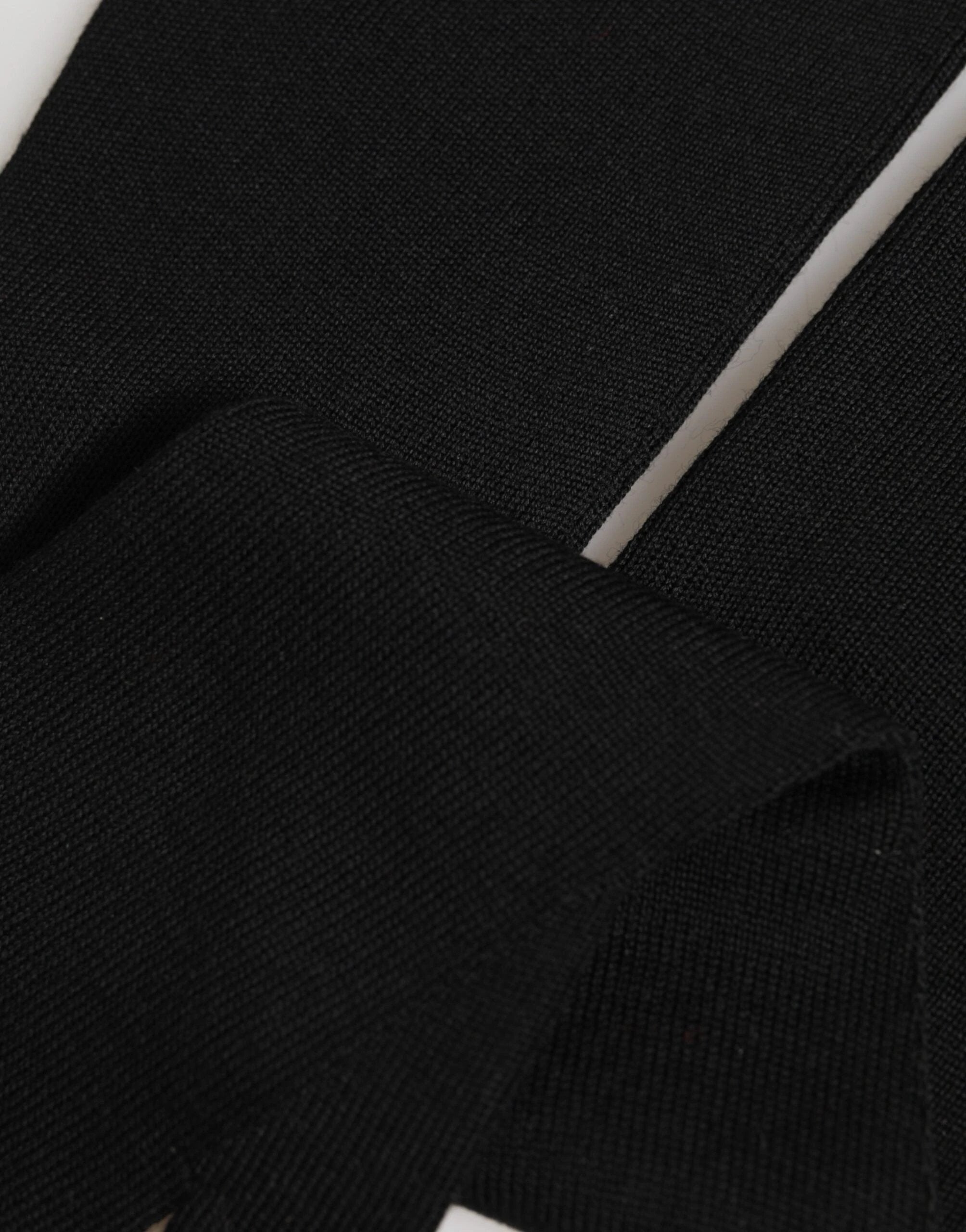 Dolce & Gabbana Black Virgin Wool Knitted Fingerless Men Gloves by Dolce & Gabbana