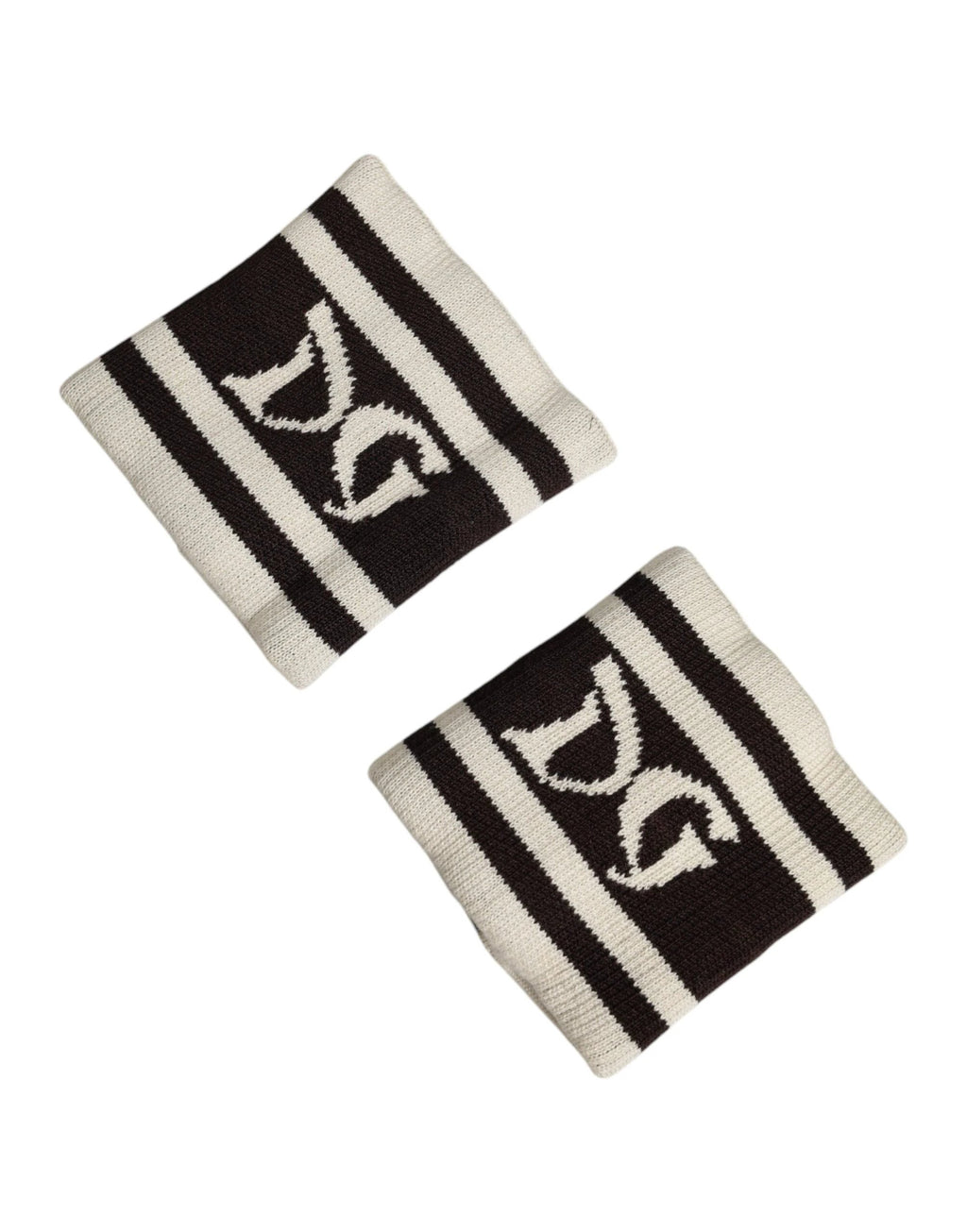 Dolce & Gabbana Black White DG Logo Cotton 1 Pair Wristband by Dolce & Gabbana