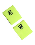 Dolce & Gabbana Yellow Green DG Logo Polyester 1 Pair Wristband by Dolce & Gabbana
