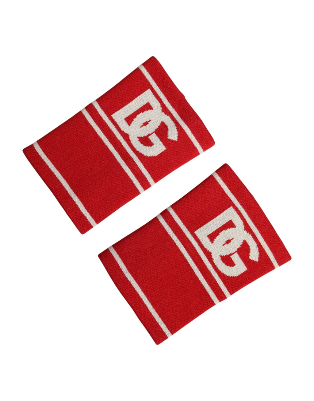 Dolce & Gabbana Red White DG Logo Cotton 1 Pair One SIze Wristband by Dolce & Gabbana