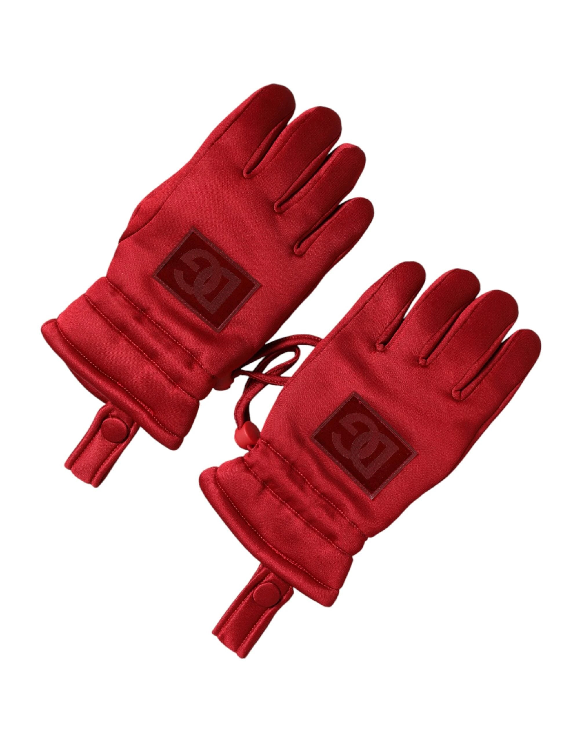 Dolce & Gabbana Red Viscose Motorcycle Biker Mitten Gloves by Dolce & Gabbana
