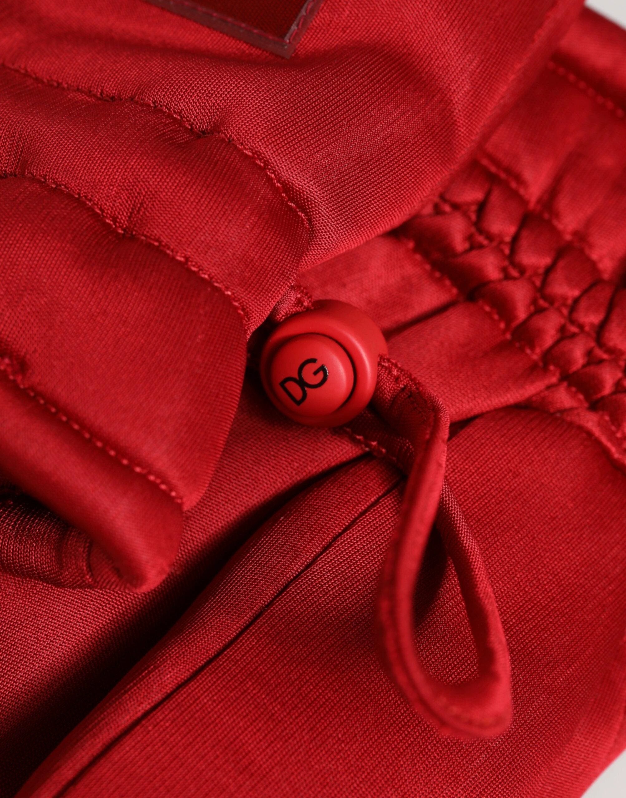 Dolce & Gabbana Red Viscose Motorcycle Biker Mitten Gloves by Dolce & Gabbana