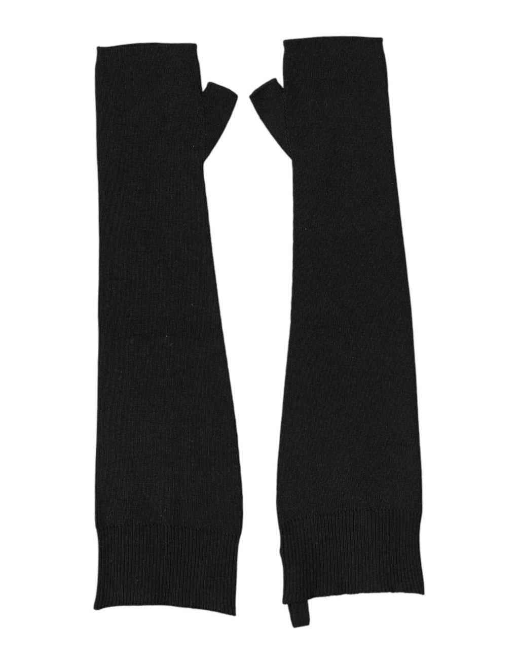 Dolce & Gabbana Black Virgin Wool Knitted Fingerless Men Gloves by Dolce & Gabbana