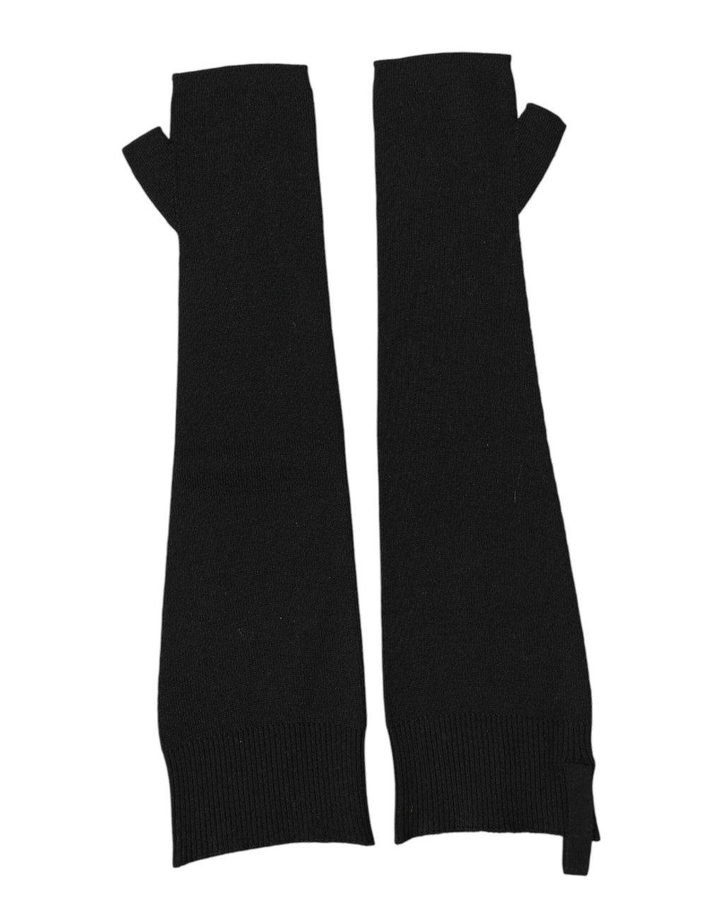 Dolce & Gabbana Black Virgin Wool Knitted Fingerless Men Gloves by Dolce & Gabbana