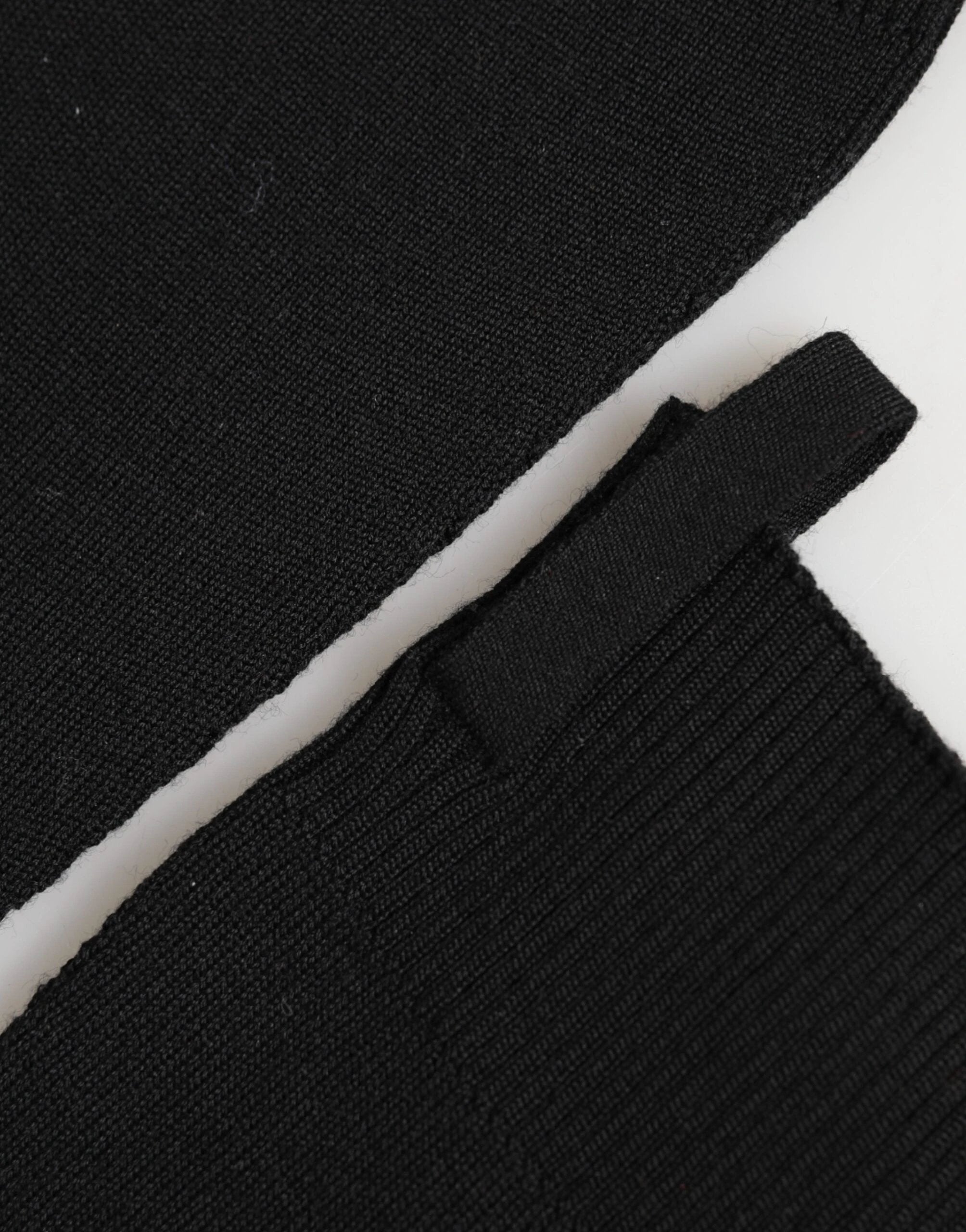 Dolce & Gabbana Black Virgin Wool Knitted Fingerless Men Gloves by Dolce & Gabbana