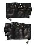 Dolce & Gabbana Black Leather Studded Fingerless Hand Mitten Men Gloves by Dolce & Gabbana