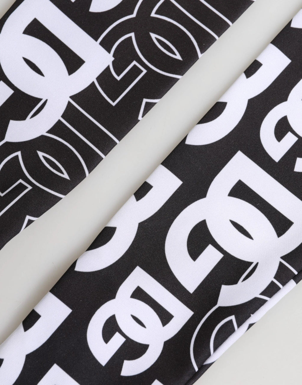 Dolce & Gabbana Black White DG Logo Elbow Length Mitten Gloves by Dolce & Gabbana